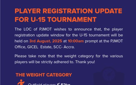 Player Registration Update for U-15 Tournament