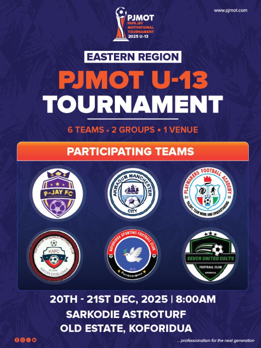 PJMOT Announces Maiden Eastern Region U-13 Tournament in Koforidua