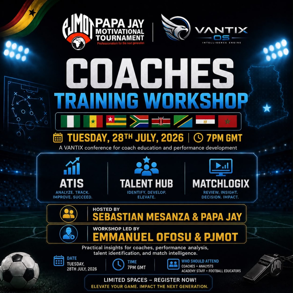 PJMOT and VANTIX OS host Coaches Training Workshop to Equip Africa's Next Generation of Football Leaders