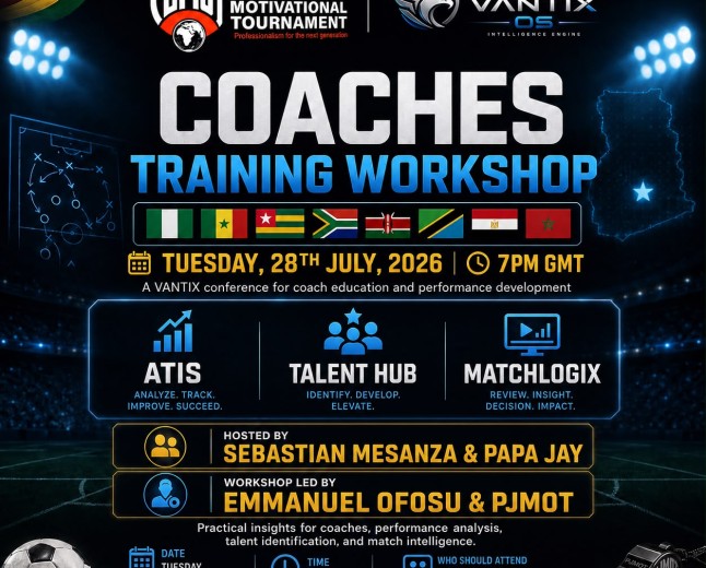 PJMOT and VANTIX OS host Coaches Training Workshop to Equip Africa's Next Generation of Football Leaders